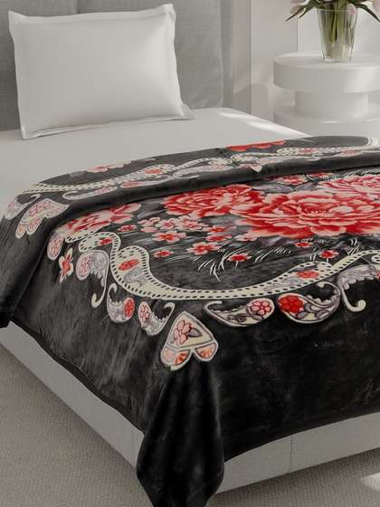 Monte Carlo Impact
                        Plus Coffee Brown & Red Printed Mild Winter
                        Single Bed Blanket 625 GSM