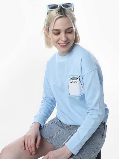 ONLY Women Cotton
                        Round Neck Sweatshirt