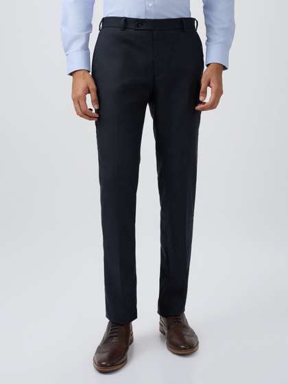 Raymond Men Checked
                        Urban Slim Checkered Mid-Rise Pure Cotton Formal
                        Trousers