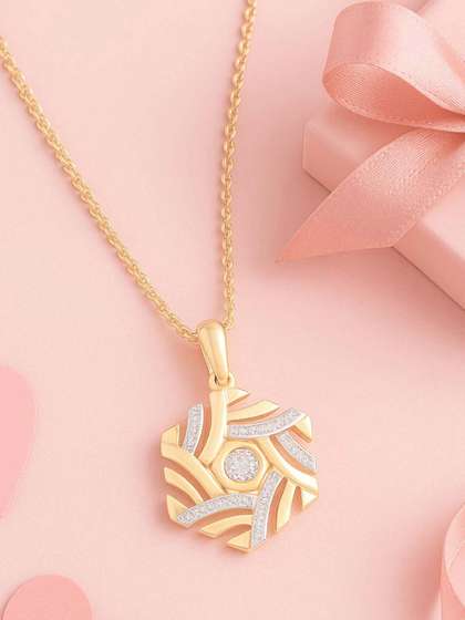 Mia by Tanishq 9KT
                          Gold Hexagon Gleam Diamond Pendant