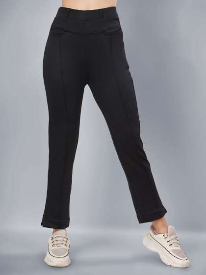 Plus Size Women
                          Solid Relaxed High-Rise Wrinkle Free Trousers