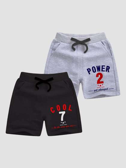 x2o Boys Pack Of 2
                    Typography Printed Regular Fit Cotton Shorts