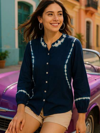 Maaesa Tie & Dyed Casual Shirt