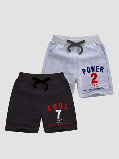 x2o Boys Pack Of 2
                    Typography Printed Cotton Shorts