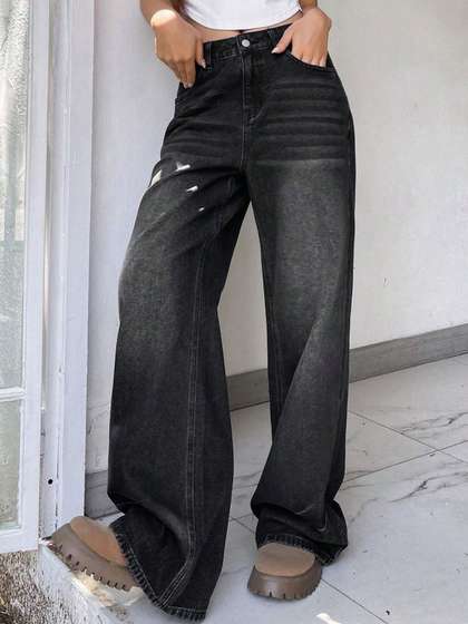 Aadvi Fashion Women
                        Comfort High-Rise Mildly Distressed Light Fade
                        Stretchable Jeans