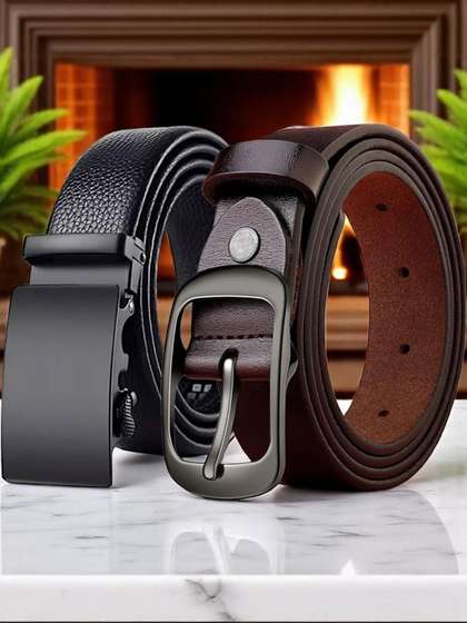 Provogue Pack Of 2 Brown
                    And Black Formal Slim Belts