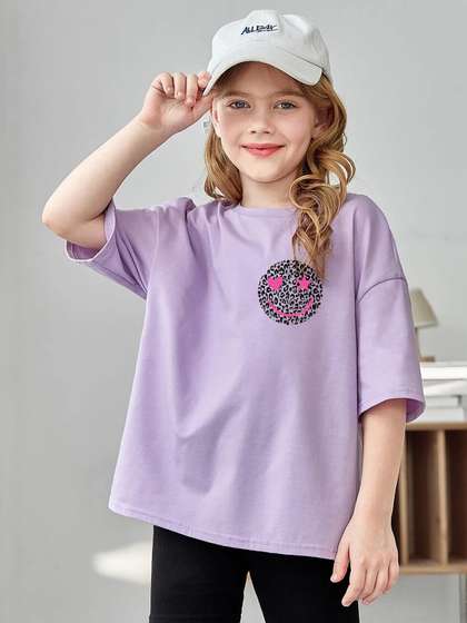 KEESOR Girls Pack of 2
                    printed Cotton oversized Tshirts