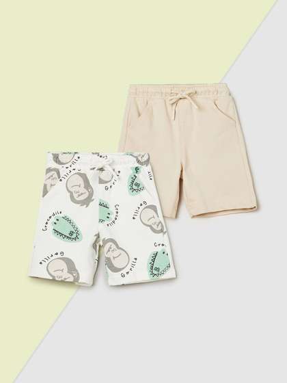 max Boys Pack of 2
                      Printed Regular Fit Mid-Rise Cotton Shorts