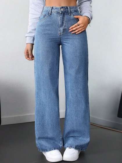 Women Baggy High-Rise Jeans