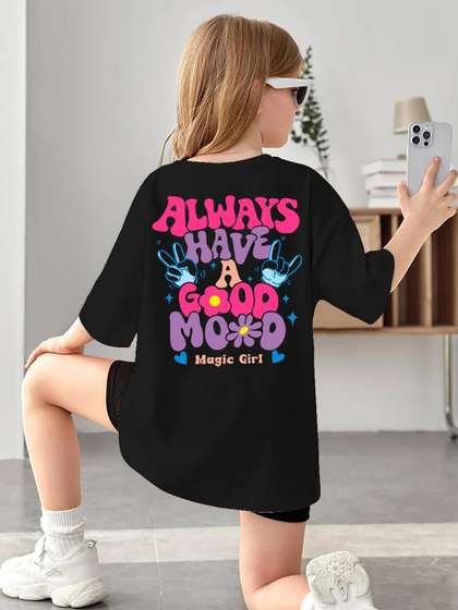 KEESOR Girls Printed
                    Cotton Tshirt