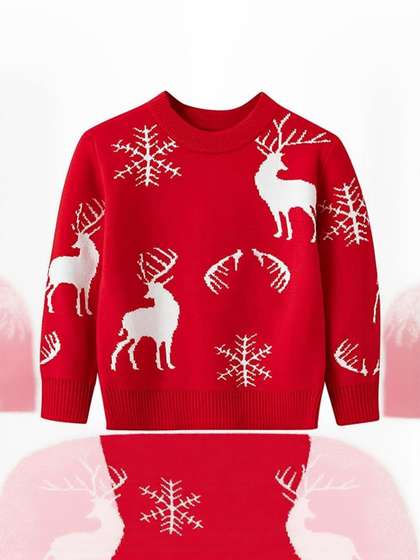 Rebiva Unisex Kids Red
                    Woollen Pullover