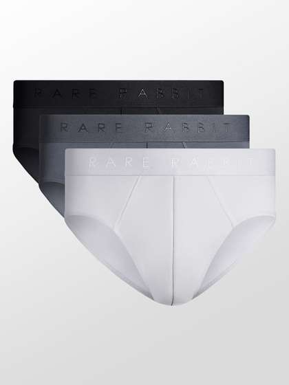 RARE RABBIT Pack Of
                        3 Near Primary Plain Strectchable Innerwear