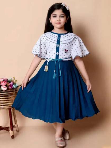 BABY HOME Girls Print
                    Fit & Flare Dress