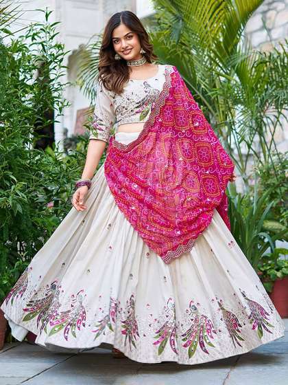 BAESD Embroidered
                        Sequinned Semi-Stitched Lehenga & Unstitched
                        Blouse With Dupatta