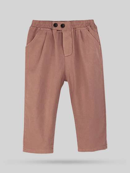 INCLUD Boys Textured
                    Self Design Easy Wash Trousers