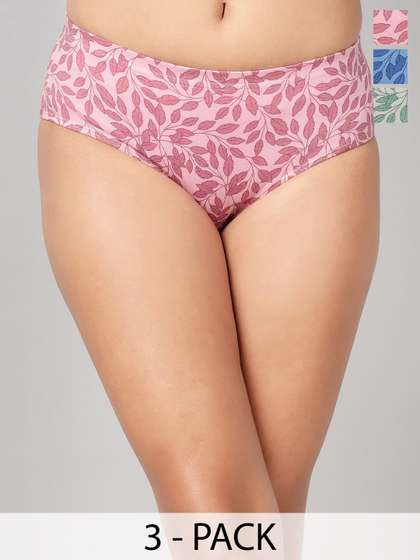 Clovia Pack Of 3
                      Printed Cotton Hipster Briefs PNC530844S
