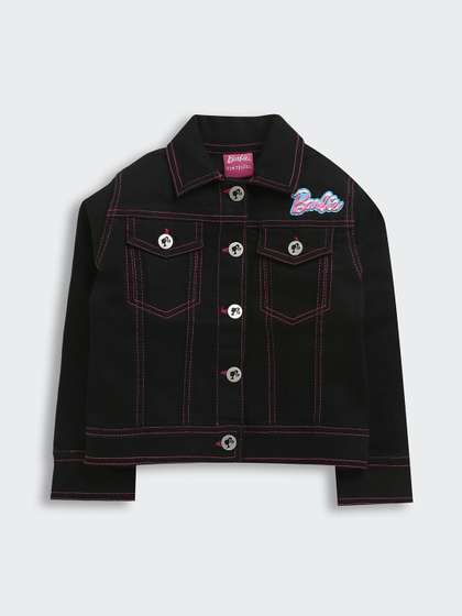 Tiny Girl Girls Solid Spread Collar Denim Jacket