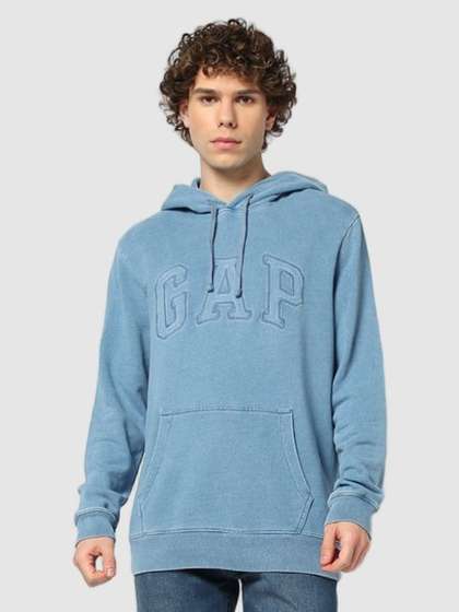 GAP Men Brand Logo
                        Printed Hooded Pullover Sweatshirt