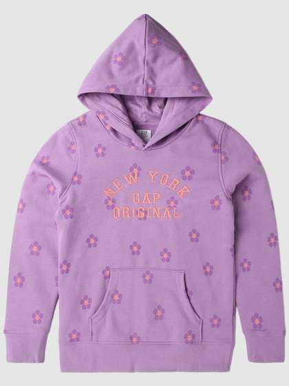 GAP Girls Floral Printed
                    Hooded Sweatshirt