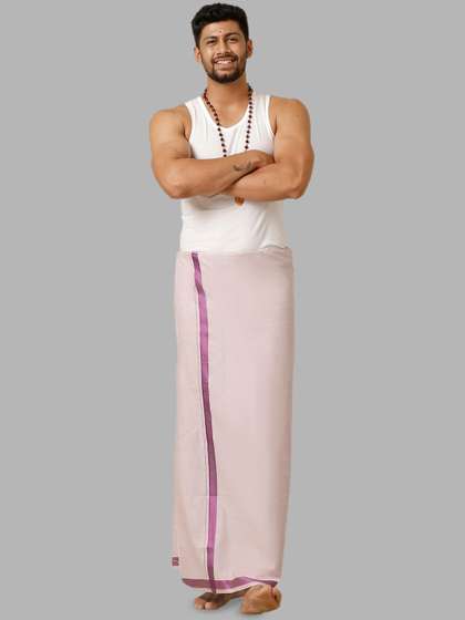 Ramraj Men Dhoti
                        with Fancy Zari Border