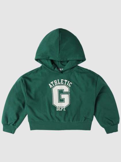GAP Girls Logo Printed
                    Relaxed-Fit Hoodie Sweatshirt