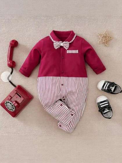 POOJATEX Kids Unisex
                    Colourblocked Rompers