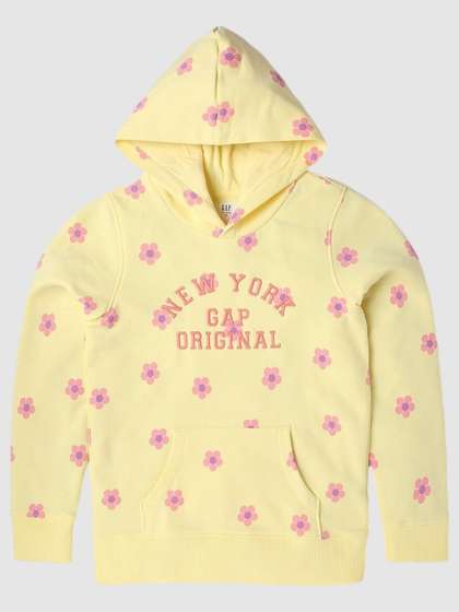 GAP Girls Floral
                      Printed Relaxed Fit Hood Regular Hoodie