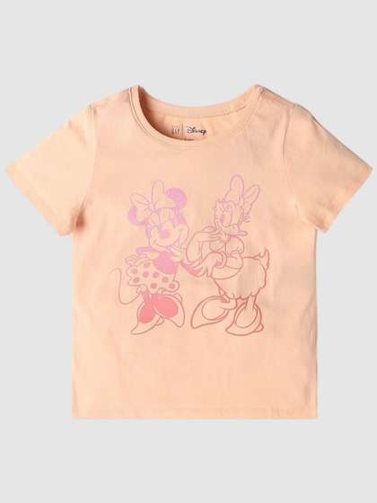 GAP Girls Minnie Mouse
                    Graphic Printed Round Neck Cotton T-shirt