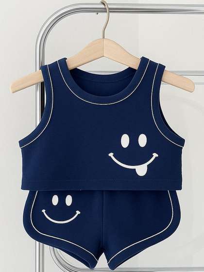 Lil.snuggles Unisex
                      Kids Printed T-shirt with Shorts