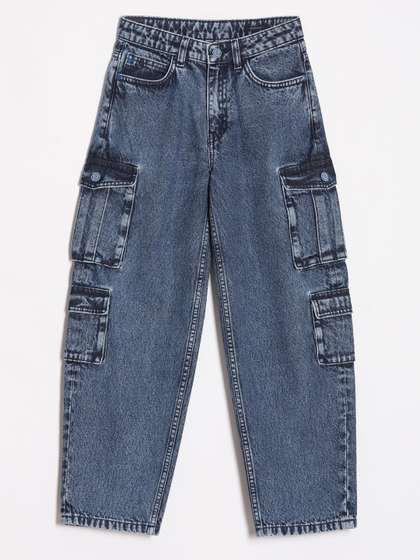 Allen Solly Junior Boys
                    Mid-Rise Heavy Fade Pure Cotton Baggy Jeans