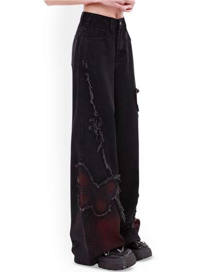 StyleCast Women
                        Comfort Wide Leg High-Rise Mildly Distressed
                        Non-Strechable Jeans