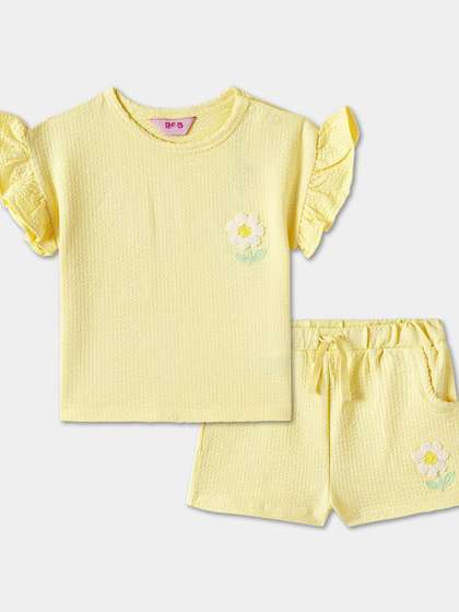 R&B Girls Floral
                        Self Design Top With Shorts