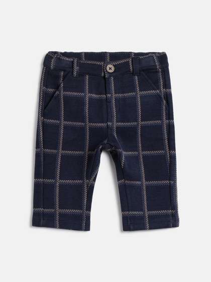 Chicco Boys Relaxed
                    Checked Mid-Rise Trousers