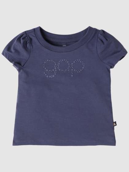 GAP Girls Brand Logo
                      Printed Round Neck T-shirt