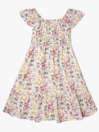 GAP Girls Ethnic Motifs
                    Printed Smocked Tiered Fit and Flare Dress