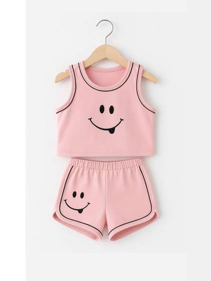 Lil.snuggles Unisex Kids
                    Printed T-shirt with Shorts