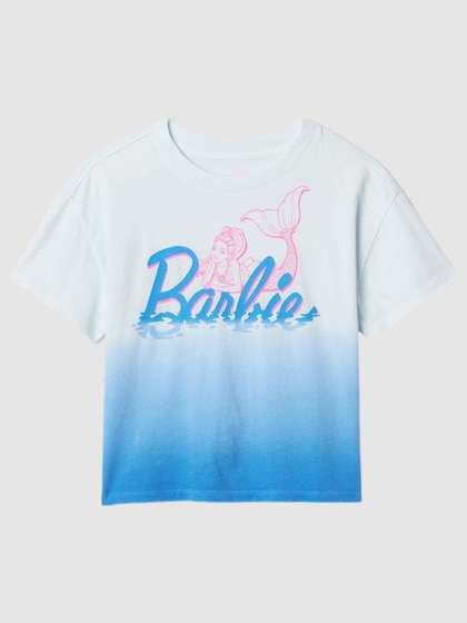 GAP Girls Barbie Graphic
                    Printed Round Neck Cotton Relaxed Fit T-shirt