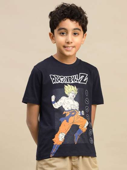 Kids Ville Boys Dragon
                      Ball Z Printed Round Neck Regular Fit Pure Cotton
                      T-Shirt