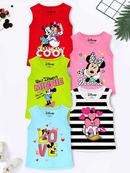 YK Disney Girls
                    Selection Of 5 Printed Applique T-shirt