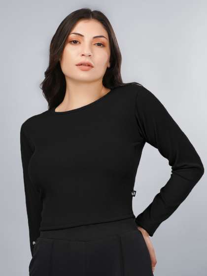 Plus Size Women
                        Fitted Crop Top