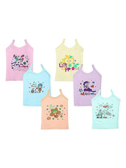 DESNUDA Girls Pack Of 6
                    Printed Camisoles