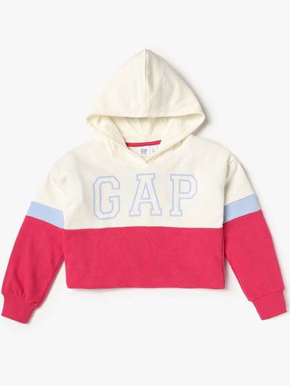 GAP Girls Colourblock
                      Printed Hooded Pullover Sweatshirts