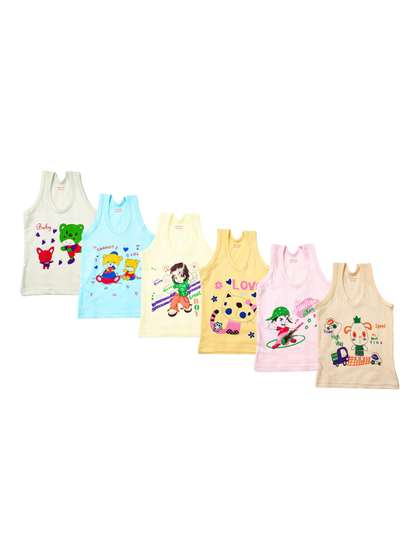 DESNUDA Infant Boys
                      Pack Of 6 Printed Cotton Basic Vests
                      Dess_Kids_vests_---6---45