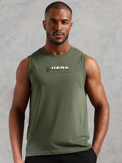 U.S. Polo Assn.
                          Printed Pure Cotton Gym Vest OEV06-179-PL