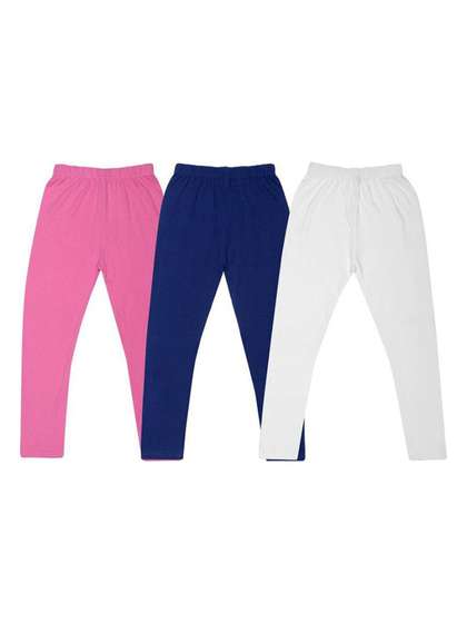 FRENCH KLEIDER Girls
                    Pack Of 3 Mid-Rise Ankle-Length Leggings