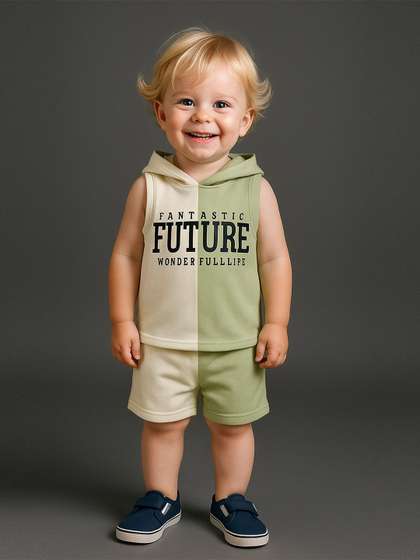 BAESD Unisex Kids
                    Colourblocked T-shirt with Shorts