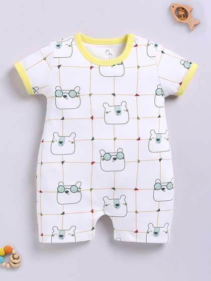 BABY GO Infant Boys
                    Printed Cotton Rompers