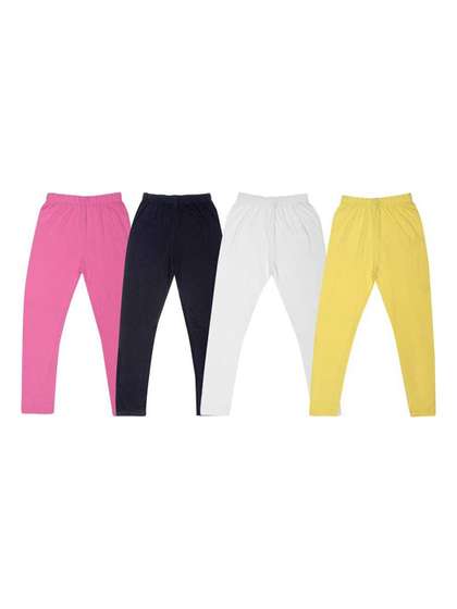 FRENCH KLEIDER Girls
                    Pack Of 4 Churidar-Length Leggings