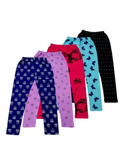 FRENCH KLEIDER Girls
                    Pack Of 5 Mid-Rise Churidar-Length Leggings