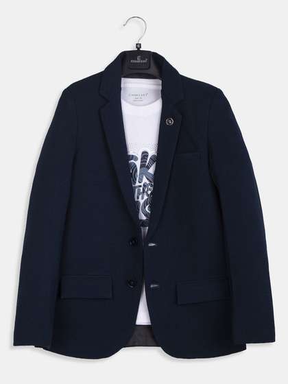 CHARCHIT Boys
                    Single-Breasted Casual Blazer With T-Shirt